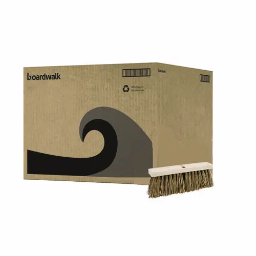 Boardwalk® Street Broom Head with Brown Palmyra Fiber Bristles, 16" Hardwood Block