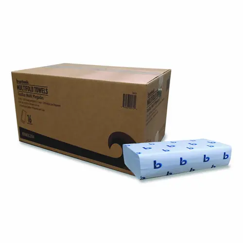 Boardwalk® Structured Multifold Towels, 1-Ply, 9 x 9.5, White, 250/Pack, 16 Packs/Carton