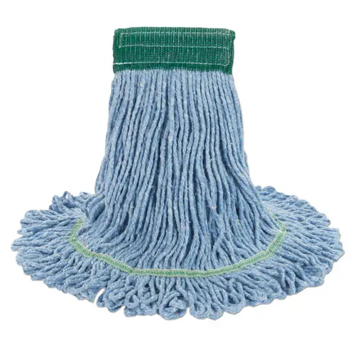 Boardwalk® Super Loop Wet Mop Head, Medium, Cotton/Synthetic Fiber, 5" Headband, Blue, 12/Carton