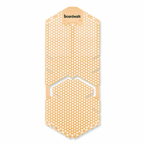 Boardwalk® Vertical Urinal Screen, Summer Sunshine Scent, Yellow, 6 Screens/Carton