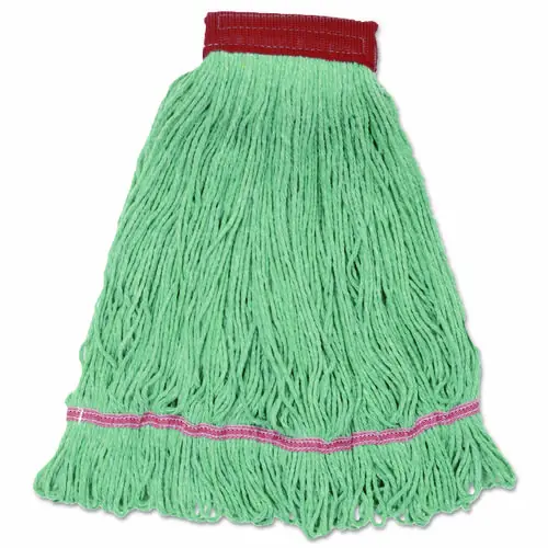 Boardwalk® Wideband Looped-End Mop Heads, Large, Green, 12/Carton - Non-Stock Item