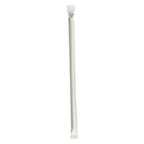 Boardwalk® Wrapped Jumbo Paper Straws, Paper, White, 1,280/Carton