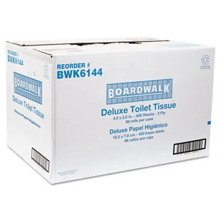 Boardwalk Emb 2ply T/t 4x3 Whi 96 Rolls/cs