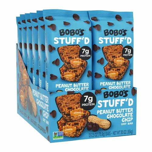 Bobo's Stuff'D Peanut Butter and Chocolate Chip Oat Bar, 12/Box
