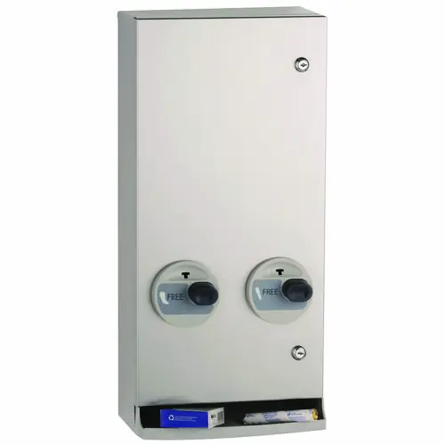 Bobrick ConturaSeries Surface-Mounted Napkin/Tampon Vendor, Stainless Steel, Silver