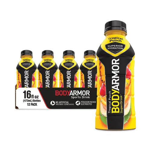 BodyArmor SuperDrink Sports Drink, Tropical Punch, 16 oz, 12/Pack