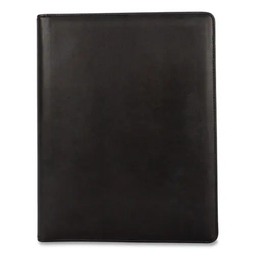 Bond Street, Ltd. Faux-Leather Padfolio with Solar Calculator, Black, 9.75" x 12.5"