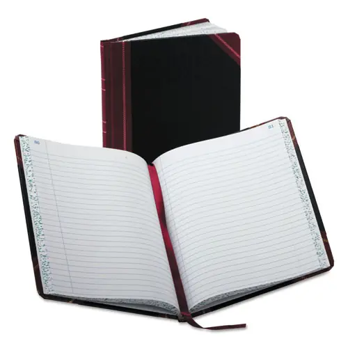 Boorum & Pease® Account Record Book, Black/Maroon/Gold Cover, 150 Sheets, 9.25 x 7.31 Inches