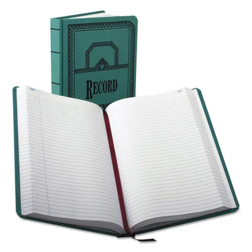 Boorum & Pease® Account Record Book, Record-Style Rule, Blue Cover, 11.75 x 7.25, 500 Sheets