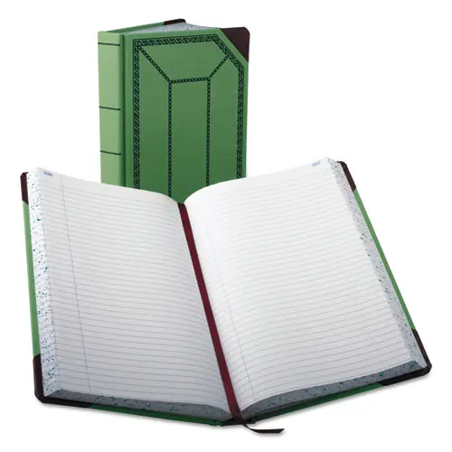 Boorum & Pease® Account Record Book, Record-Style Rule, Green/Black/Red Cover, 500 Sheets