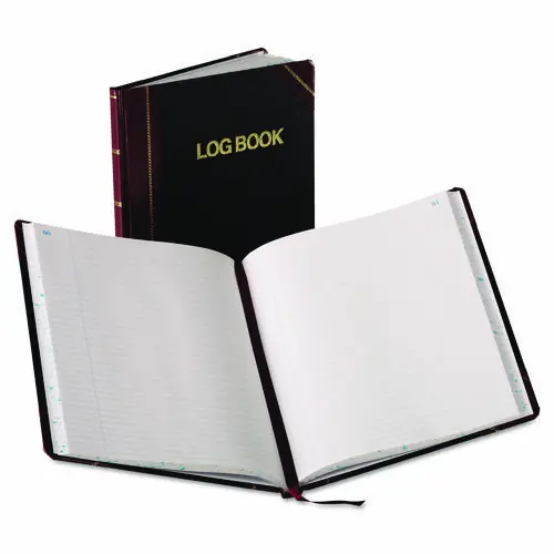 Boorum & Pease® Log Book, Black/Red Cover, 150 Sheets, 10.13" x 7.78"