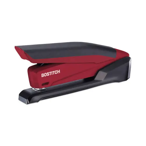 Bostitch® InPower One-Finger 3-in-1 Desktop Stapler with Antimicrobial Protection, 20-Sheet Capacity, Red/Black
