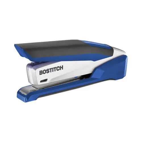 Bostitch® InPower One-Finger 3-in-1 Desktop Stapler with Antimicrobial Protection, 28-Sheet Capacity, Blue/Silver
