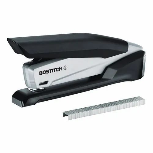 Bostitch® InPower One-Finger Eco-Friendly Desktop Stapler, 25-Sheet Capacity, Black/Gray