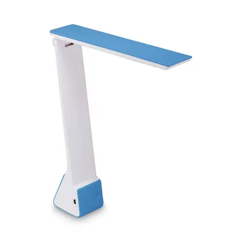 Bostitch® Konnect Rechargeable Folding LED Desk Lamp, Gray/Blue