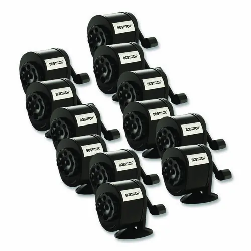 Bostitch® Manual Pencil Sharpener, Black, 12/Carton