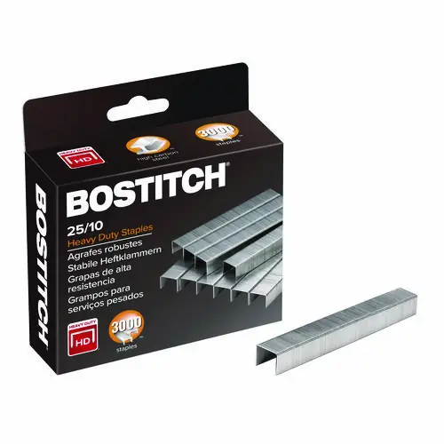 Bostitch® Premium High-Capacity Staples, 0.38" Leg, 0.5" Crown, Steel, 3,000/Box