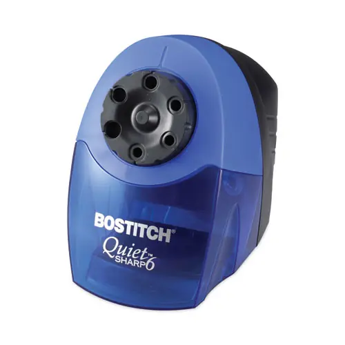 Bostitch® QuietSharp 6 Classroom Electric Pencil Sharpener, AC-Powered, Blue