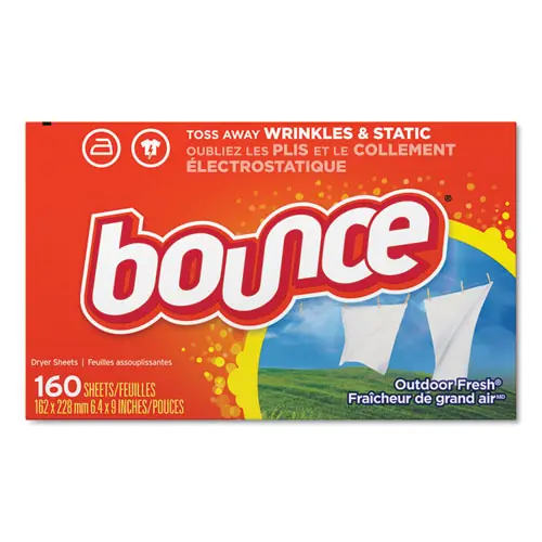 Bounce® Fabric Softener Sheets, Outdoor Fresh, 160 Sheets/Box, 6 Boxes/Carton