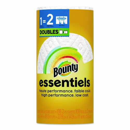 Bounty® Essentials Select-A-Size Kitchen Roll Paper Towels, 2-Ply, 108 Sheets per Roll, 24 Rolls per Carton