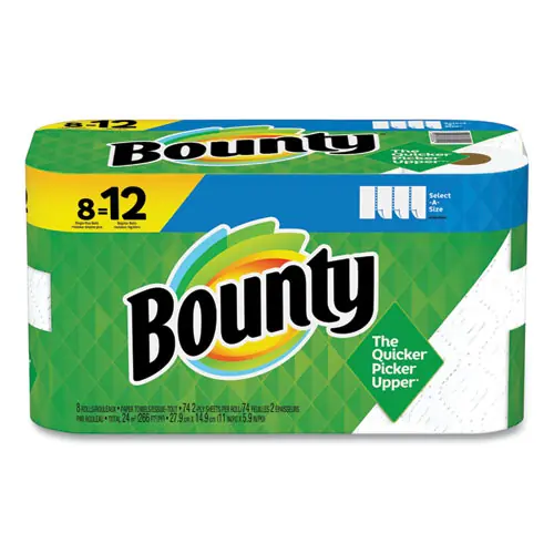 Bounty® Select-a-Size Kitchen Roll Paper Towels, 2-Ply, White, 8 Rolls/Carton