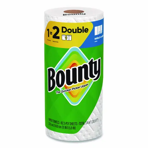 Bounty® Select-a-Size Paper Towels, 2-Ply, White, 82 Sheets per Double Roll, 24 Rolls/Carton