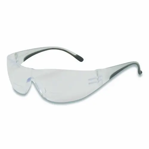 Bouton® Zenon Z12R Rimless Optical Eyewear, 2-Diopter Bifocal, Scratch-Resistant, Clear Lens, Gray Frame
