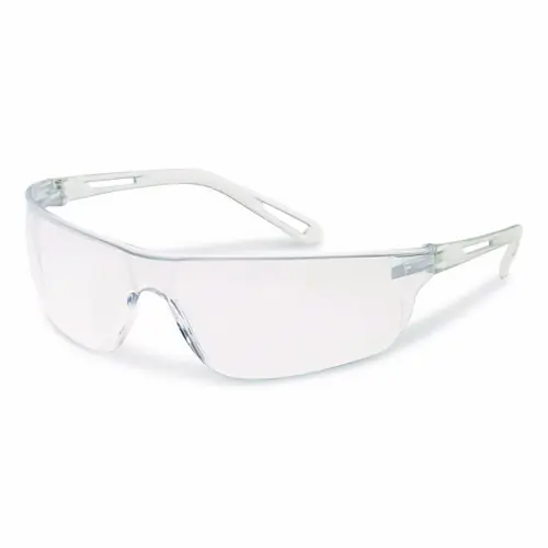 Bouton® Zenon Z-Lyte Safety Glasses, Scratch-Resistant, Clear Plastic Frame, Clear Polycarbonate Lens