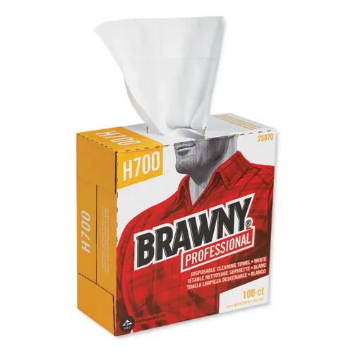 Brawny® Professional Medium Weight HEF Shop Towels, 9 1/8" x 16 1/2", 100 Towels per Box, 5 Boxes per Carton