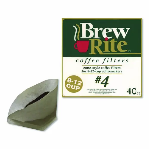 Brew Rite® Paper Cone Filters, Cone, 40/Pack