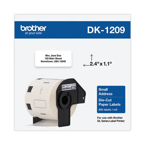 Brother Die-Cut Address Labels, 1.1" x 2.4", White, 800 Labels/Roll