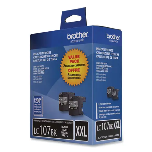 Brother LC1072PKS Innobella Super High-Yield Ink, Black, 2/Pack