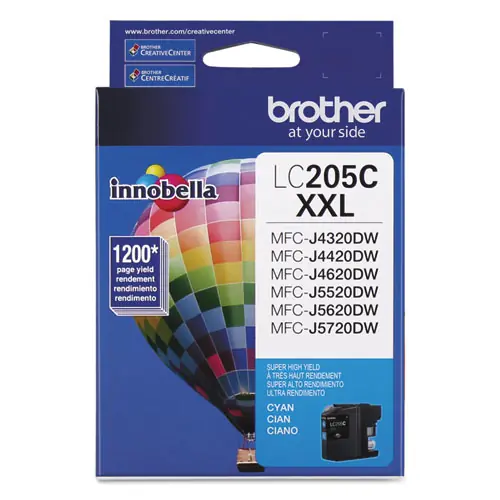 Brother LC205C Innobella Super High-Yield Ink Cartridge, Cyan, 1,200 Page Yield