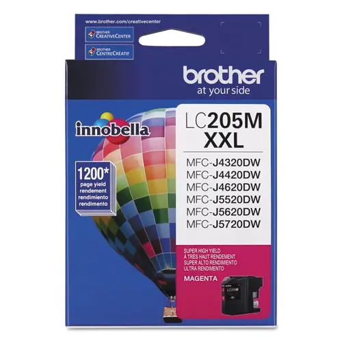Brother LC205M Innobella Super High-Yield Ink Cartridge, Magenta, 1,200 Page Yield