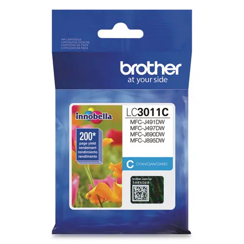 Brother LC3011C Ink Cartridge, Cyan, 200 Page Yield