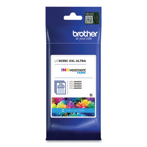 Brother LC3039C INKvestment Ultra High-Yield Ink Cartridge, Cyan, 5,000 Page Yield
