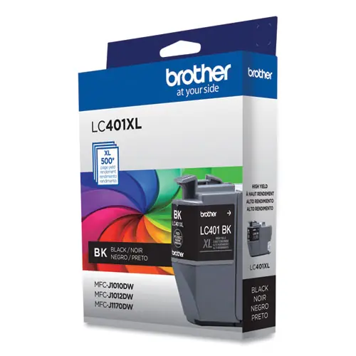 Brother LC401XLBKS High-Yield Black Ink Cartridge, 500 Page Yield