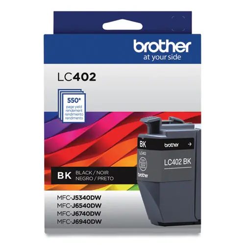 Brother LC402BKS Ink Cartridge, Black, 550 Page-Yield