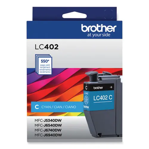 Brother LC402CS Ink Cartridge, Cyan, 550 Page Yield