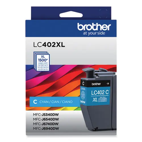 Brother LC402XLCS High-Yield Ink Cartridge, Cyan, 1,500 Page Yield