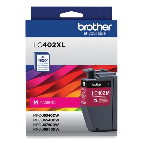 Brother LC402XLMS High-Yield Ink Cartridge, Magenta, 1,500 Page Yield