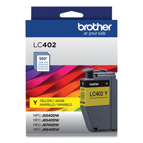 Brother LC402YS Ink Cartridge, Yellow, 550 Page Yield