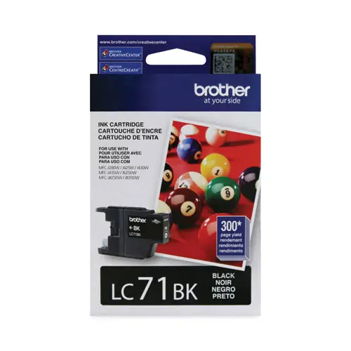 Brother LC71BK Innobella Ink Cartridge, Black, 300 Page Yield