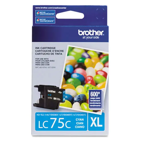 Brother LC75C Innobella High-Yield Ink Cartridge, Cyan