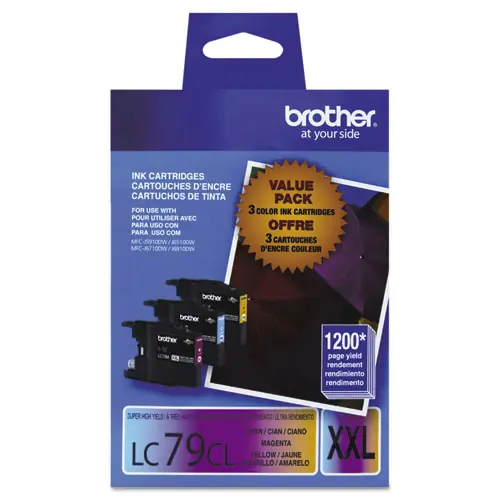 Brother LC793PKS Innobella Super High-Yield Ink, Cyan/Magenta/Yellow, 1,200 Page Yield