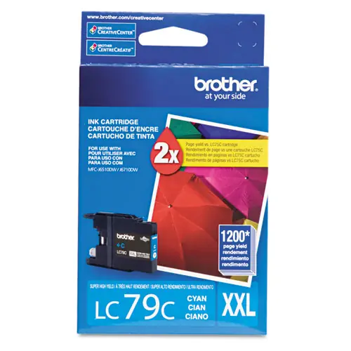 Brother LC79C Innobella Super High-Yield Ink Cartridge, Cyan, 1,200 Page Yield