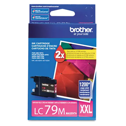 Brother LC79M Innobella Super High-Yield Ink Cartridge, Magenta, 1,200 Page Yield
