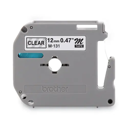 Brother P-Touch® M Series Tape Cartridge for P-Touch Labelers, 0.47" x 26.2 ft, Black on Clear