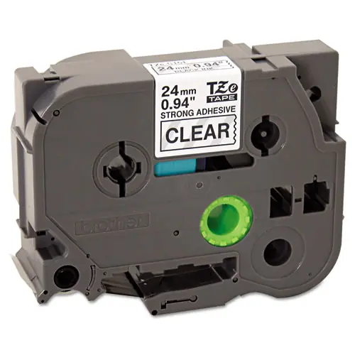 Brother P-Touch® TZe Extra-Strength Adhesive Laminated Labeling Tape, Black on Clear, 0.94" x 26.2 ft