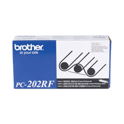 Brother PC-202RF Thermal Transfer Refill Roll, Black, 2/Pack